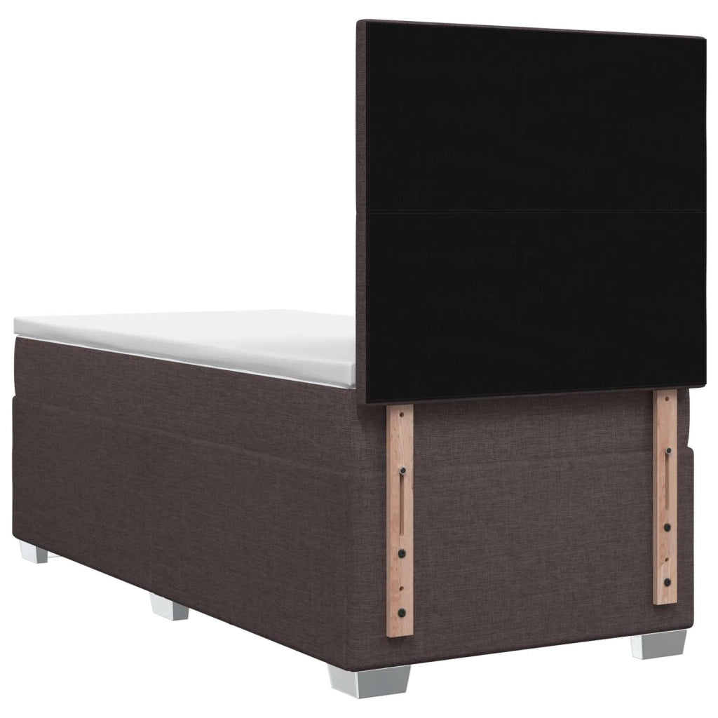 Letto box spring con materasso Marrone Scuro 100 x 200 cm 3453349