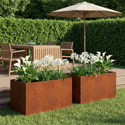 Vaso da giardino 2 pz Ruggine 80 x 50 x 50 cm Acciaio Corten 8005273