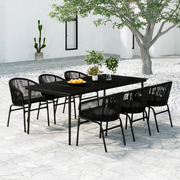 Set da Pranzo da Giardino 7 pz Nero 3099243