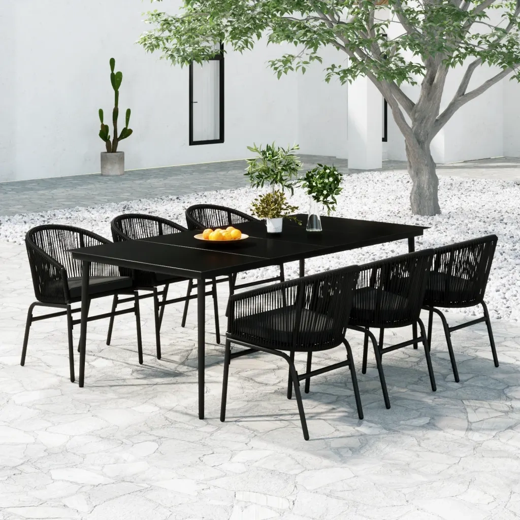 Set da Pranzo da Giardino 7 pz Nero 3099243