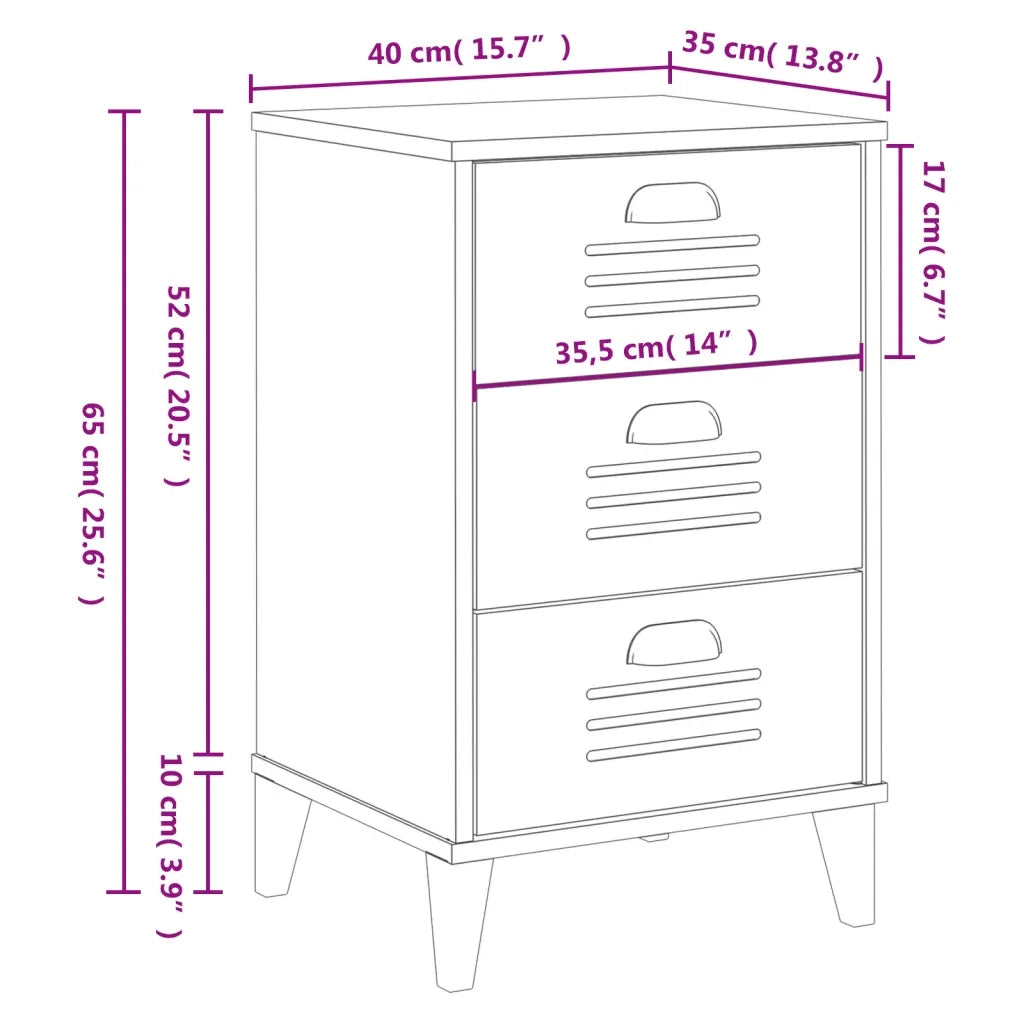 Comodino VIKEN Nero in Legno Multistrato 374912