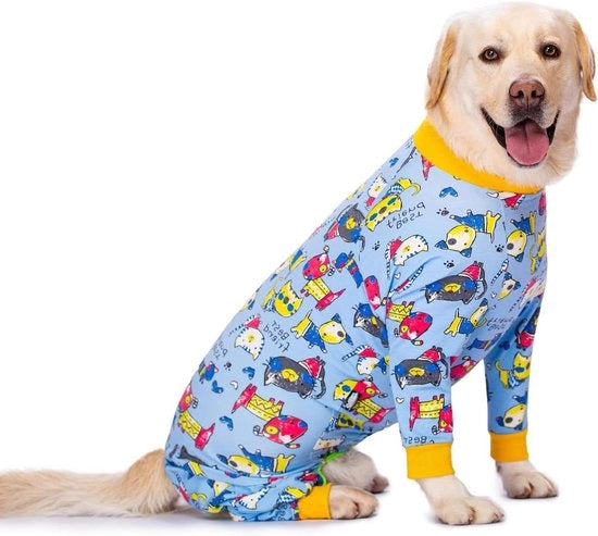 Pullover per cani da medio e grande taglia con stampa di gatto blu