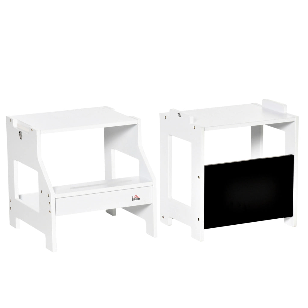 Scrivania per bambini con pannello scrivibile ¨C zephmum ¨C Bianco 42x44x86 cm