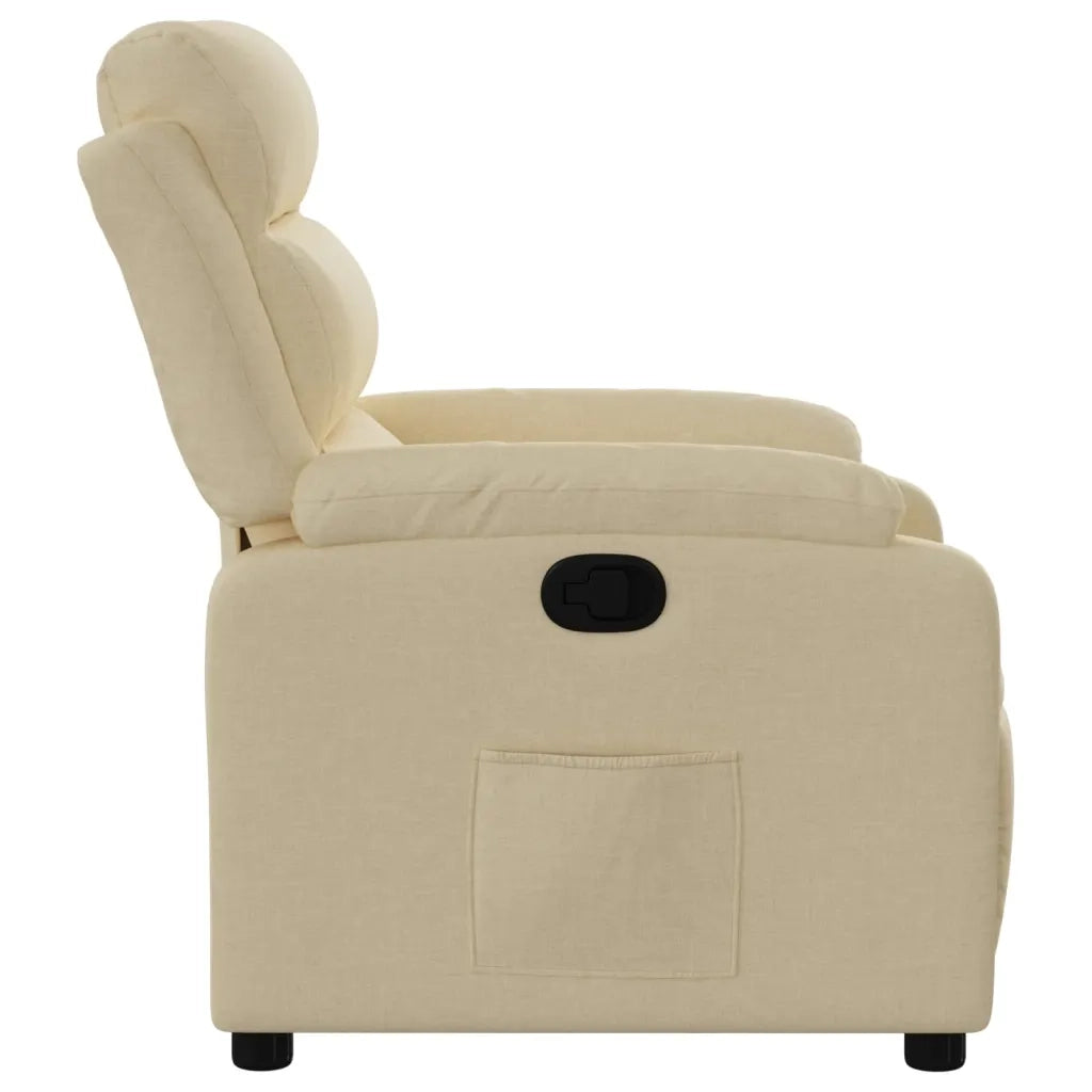 Poltrona | Sedia Relax Reclinabile in Tessuto Crema