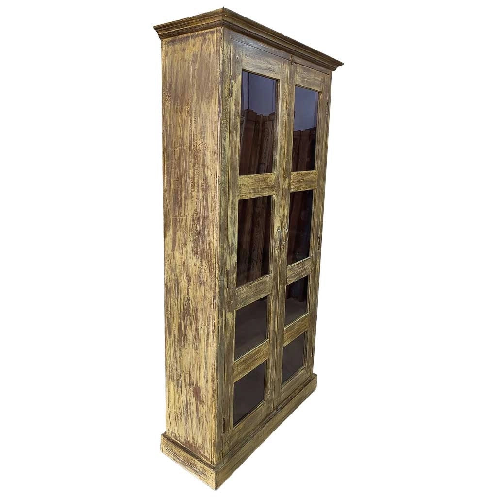 Vetrina artigianale in legno 100-110x40-45x170-180h cm