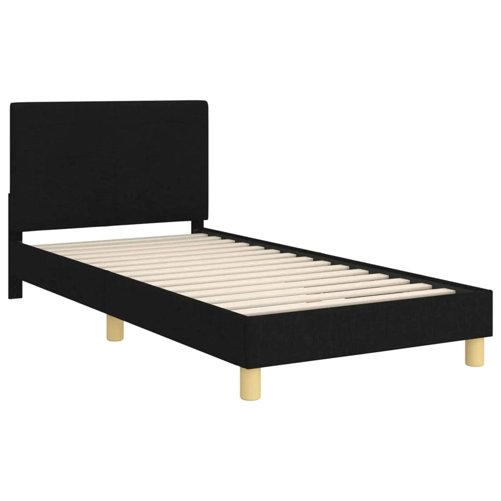 Struttura letto bambini con testata Nero 80 x 200 cm Tessuto 42010991