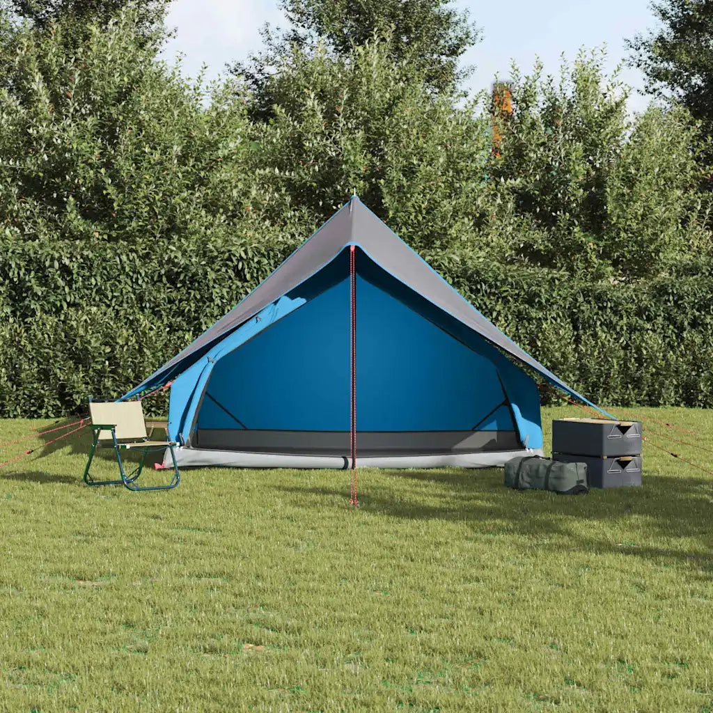 Tenda Familiare con tetto Blu e Grigio 256 x 256 x 185 cm 4100677