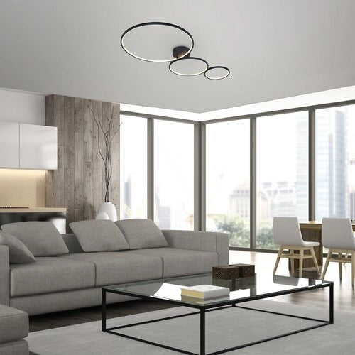 Plafoniera LED moderna nera 3 anelli 38W Rabalux Formand