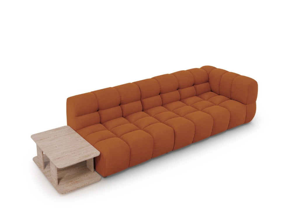 Cosmopolitan Design - Divano modulare sinistro "Sky" 4 posti in velluto terracotta 