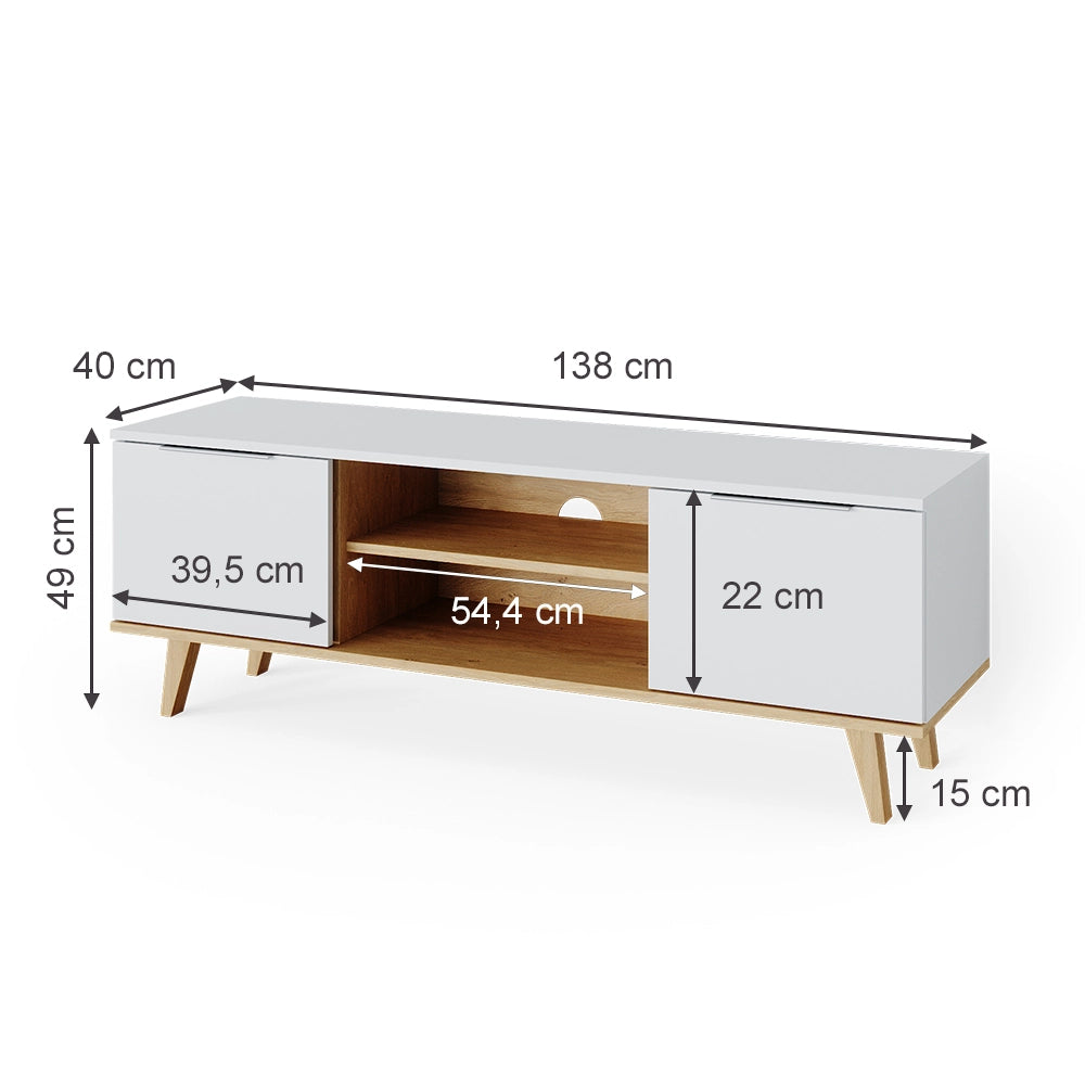 Vicco Mobile tv Bianco 138 x 49 cm
