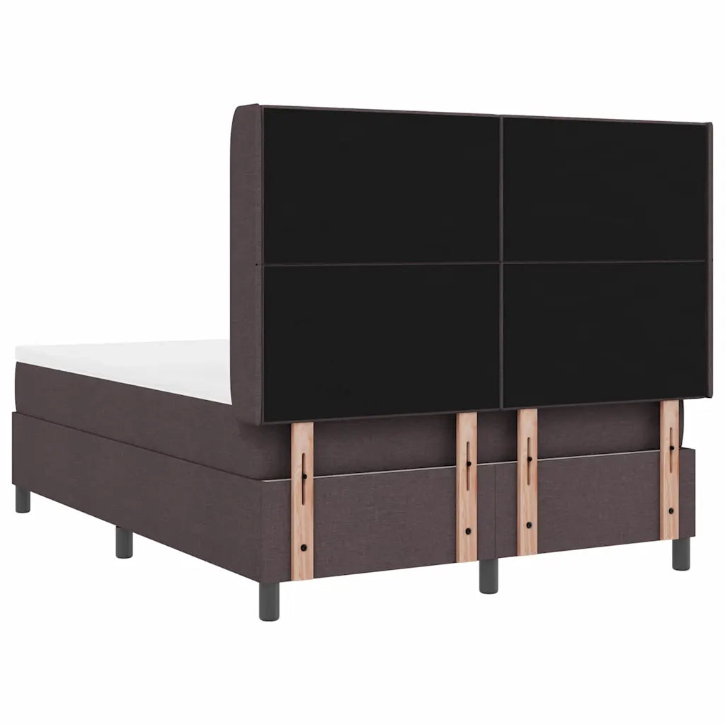 Letto a Sorgente LED Marrone Scuro 160 x 200 cm Tessuto 3343514