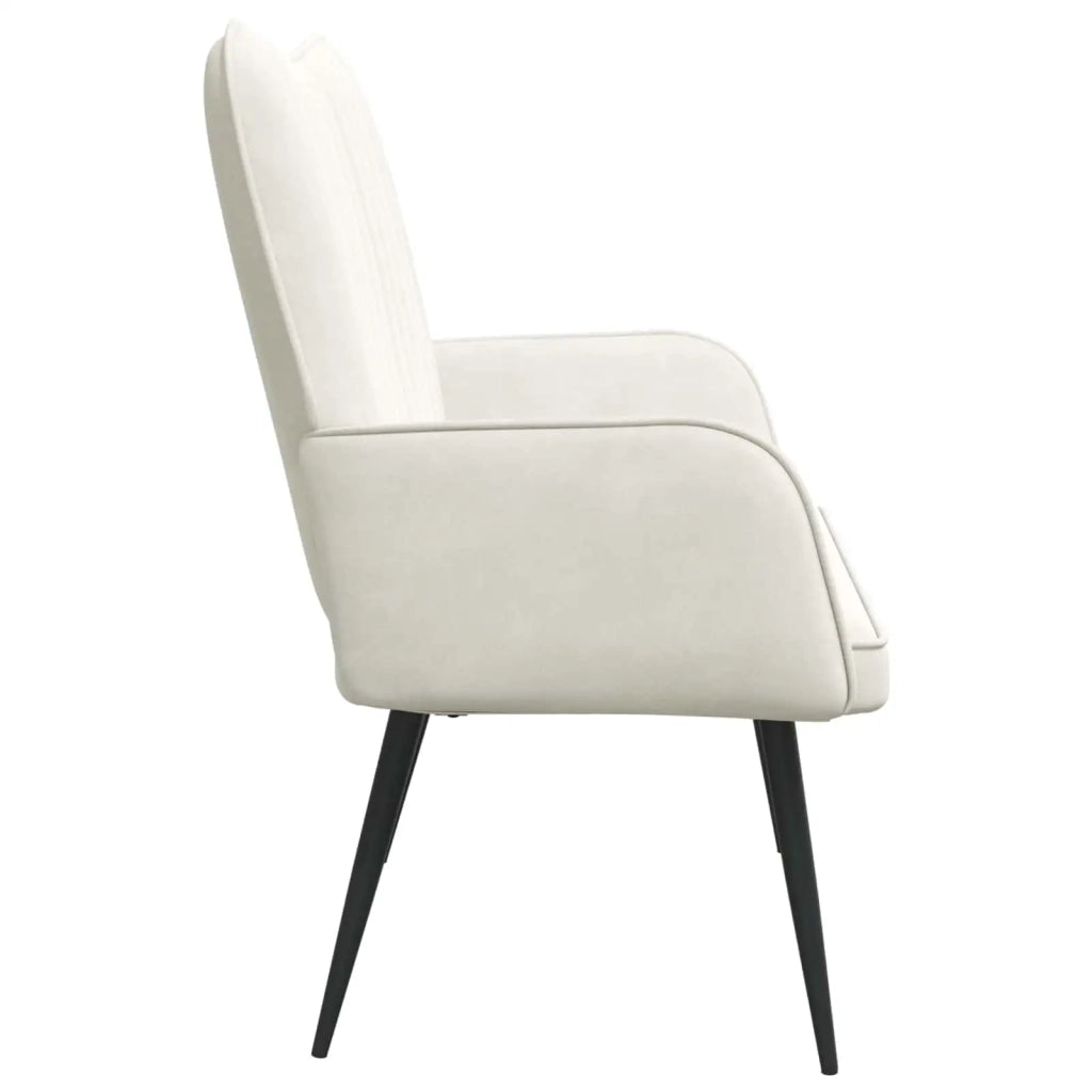 Sofa a Due Posti Crema 115 x 61 x 87 cm Velluto 42028967