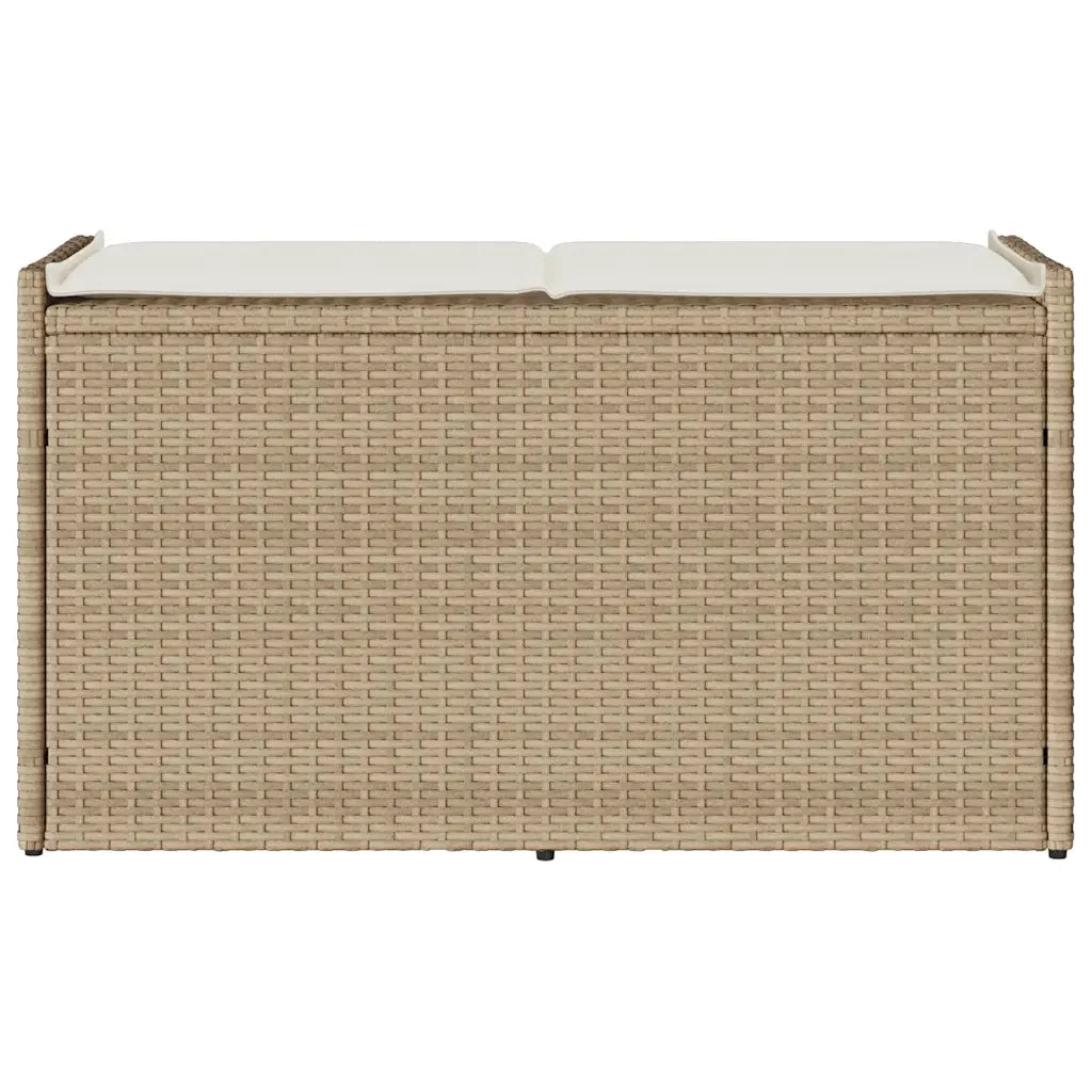 Cassapanca da Esterno con Cuscino Beige 100 cm in Polyrattan 4104064