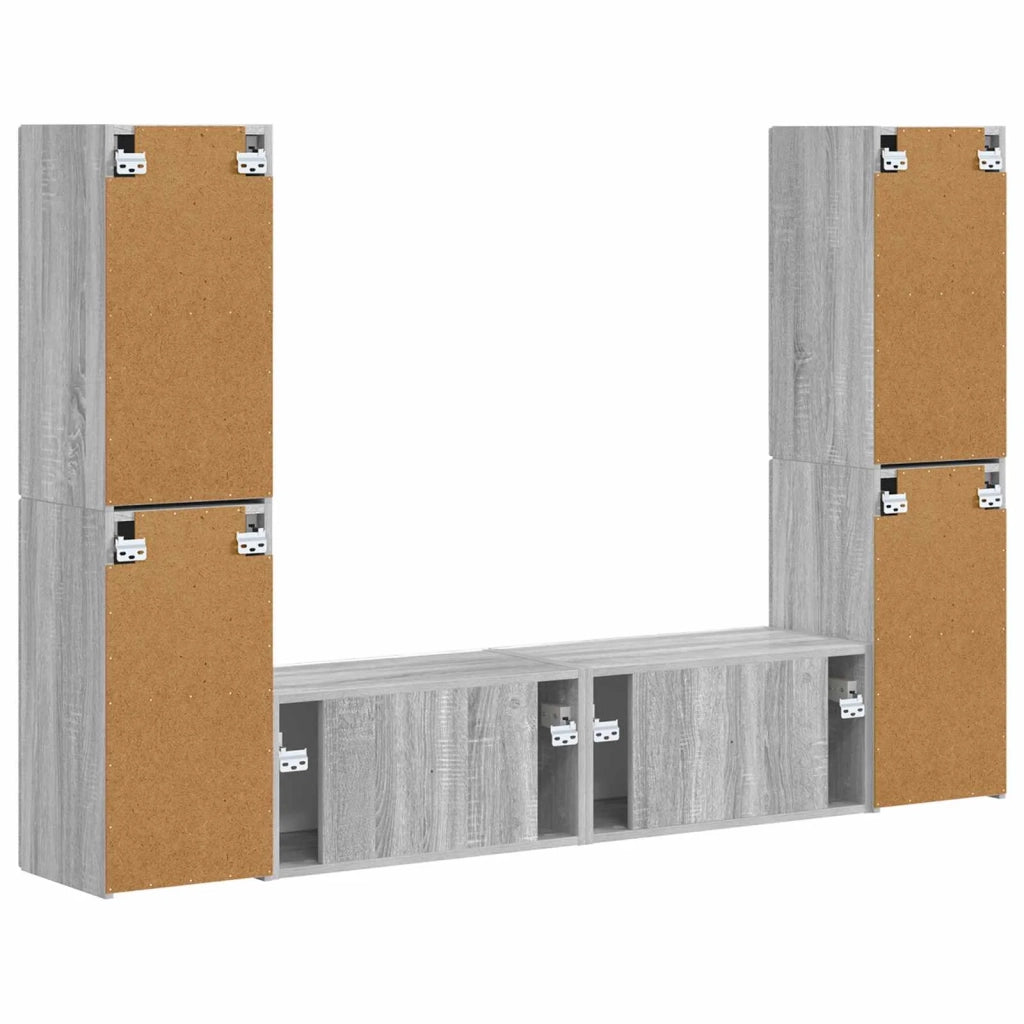 Set mobile TV 6 pcs Grigio Sonoma Legno multistrato 3409111