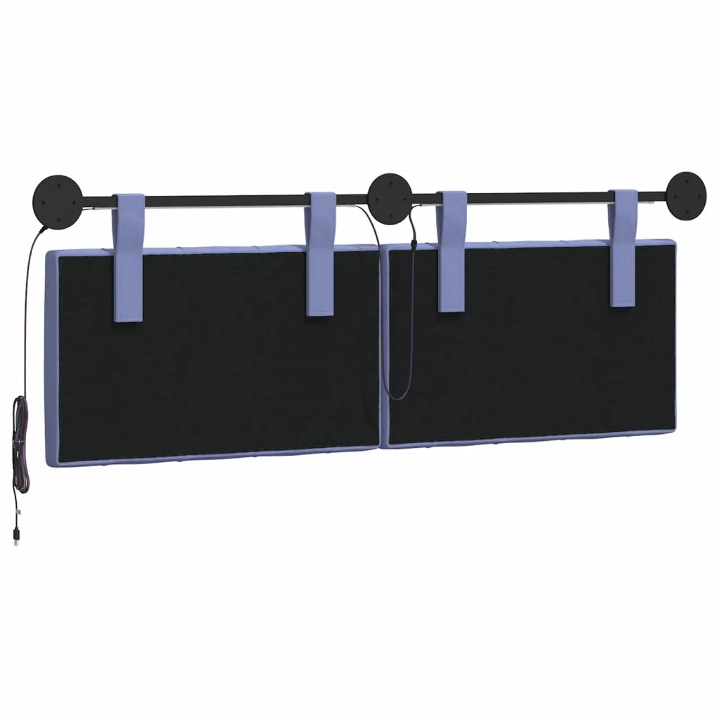 Testiera sospesa Con luce LED Blu jeans Tessuto 3424636