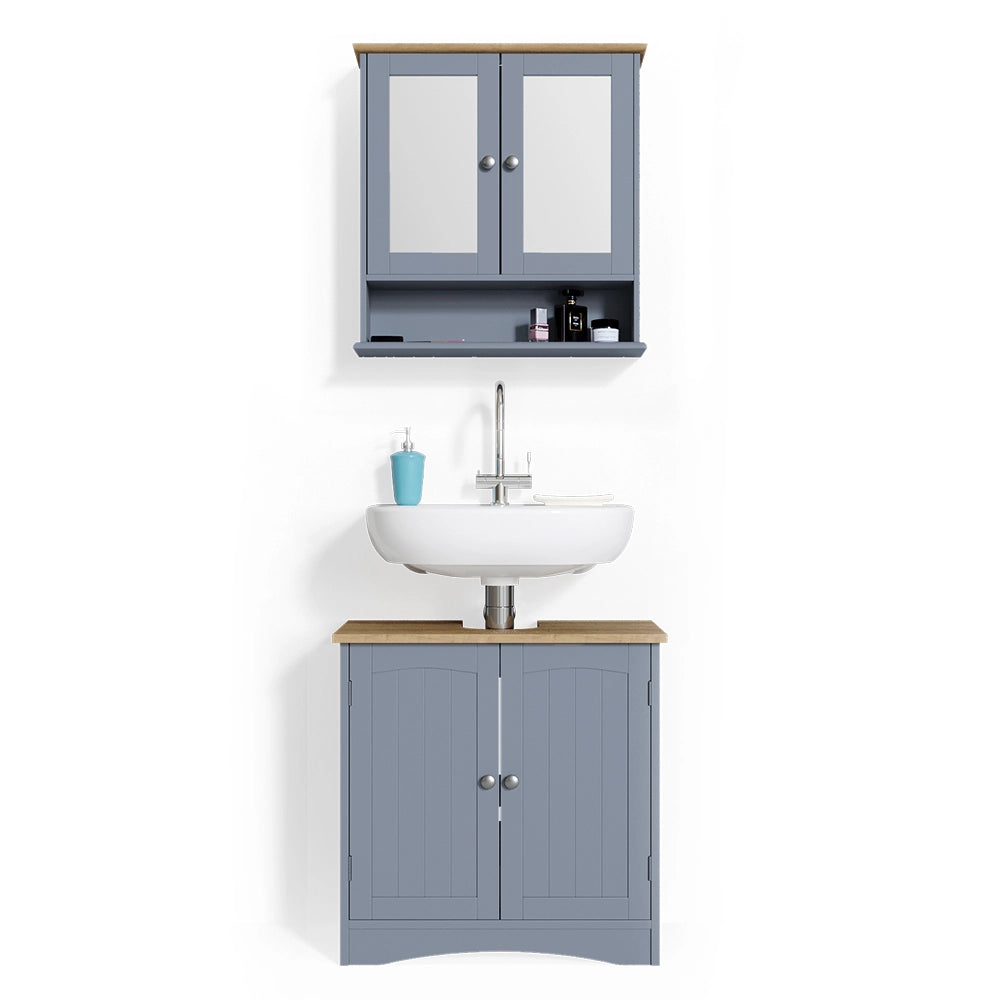 Vicco Set mobili bagno Grigio 2 parti