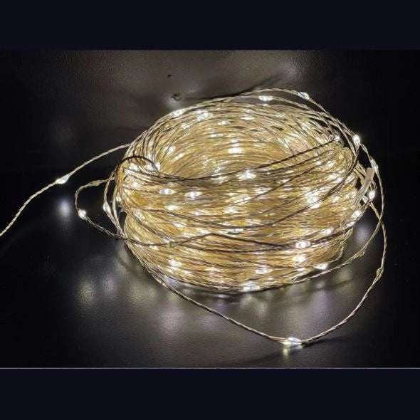 180 LED BIANCO CALDO FILO RAME 9 M GIOCHI IP44