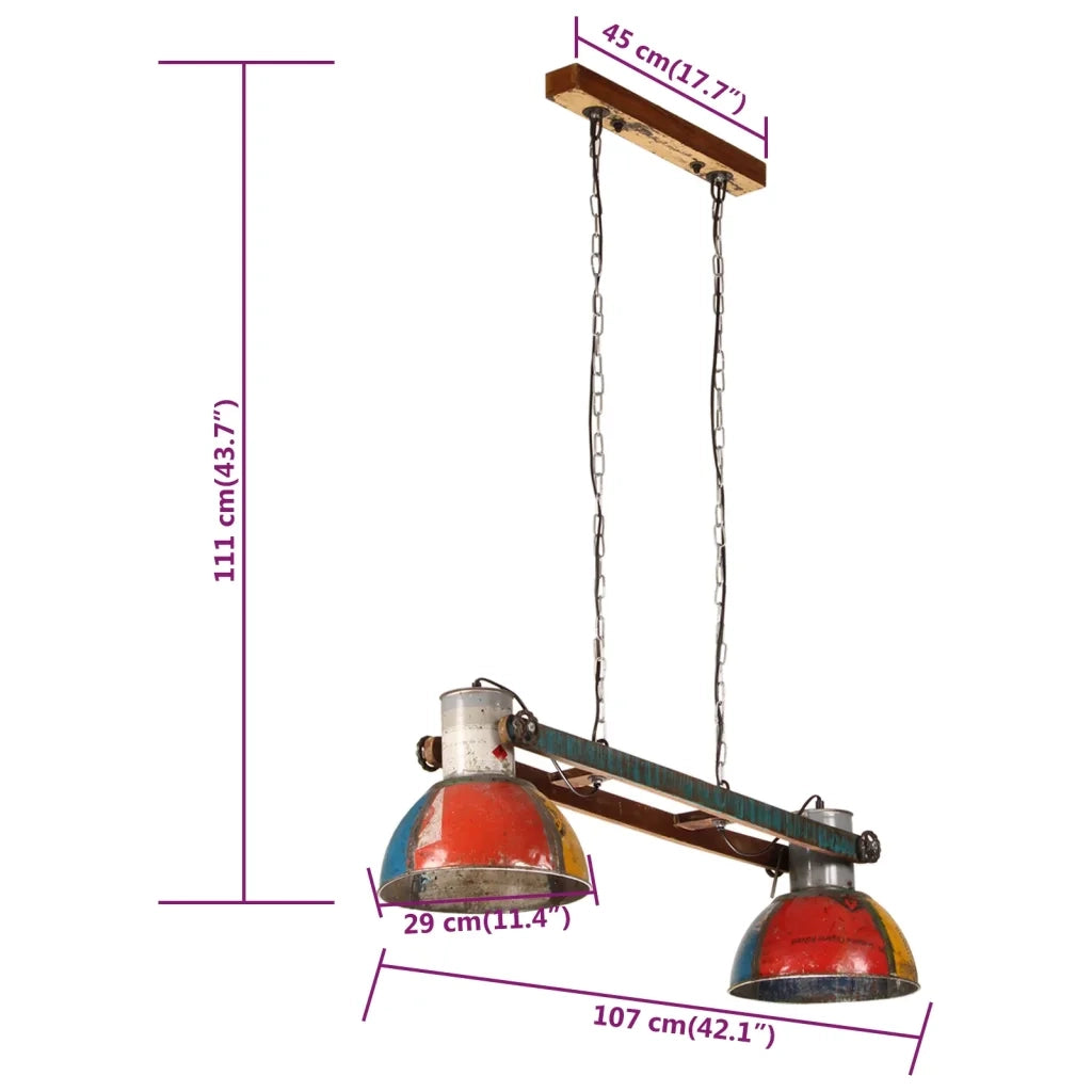Lampada a Sospensione Industriale 25 W Multicolore 111 cm E27 344394