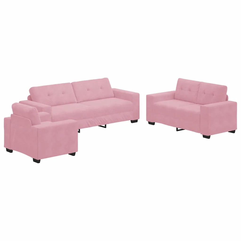 Set di divani 3 pcs Rosa 221 x 80 x 80 cm Velluto 3324642