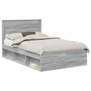 Letto matrimoniale | Letto per adulti | Struttura del letto Grigio Sonoma 120 x 190 cm Pino massello