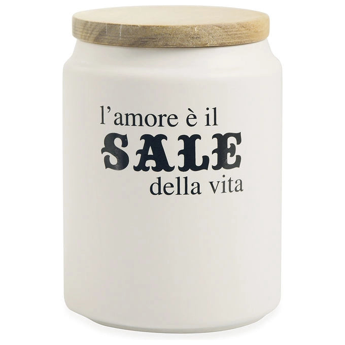Barattolo sale 850 ml in gres, coperchio in bamboo, Idee