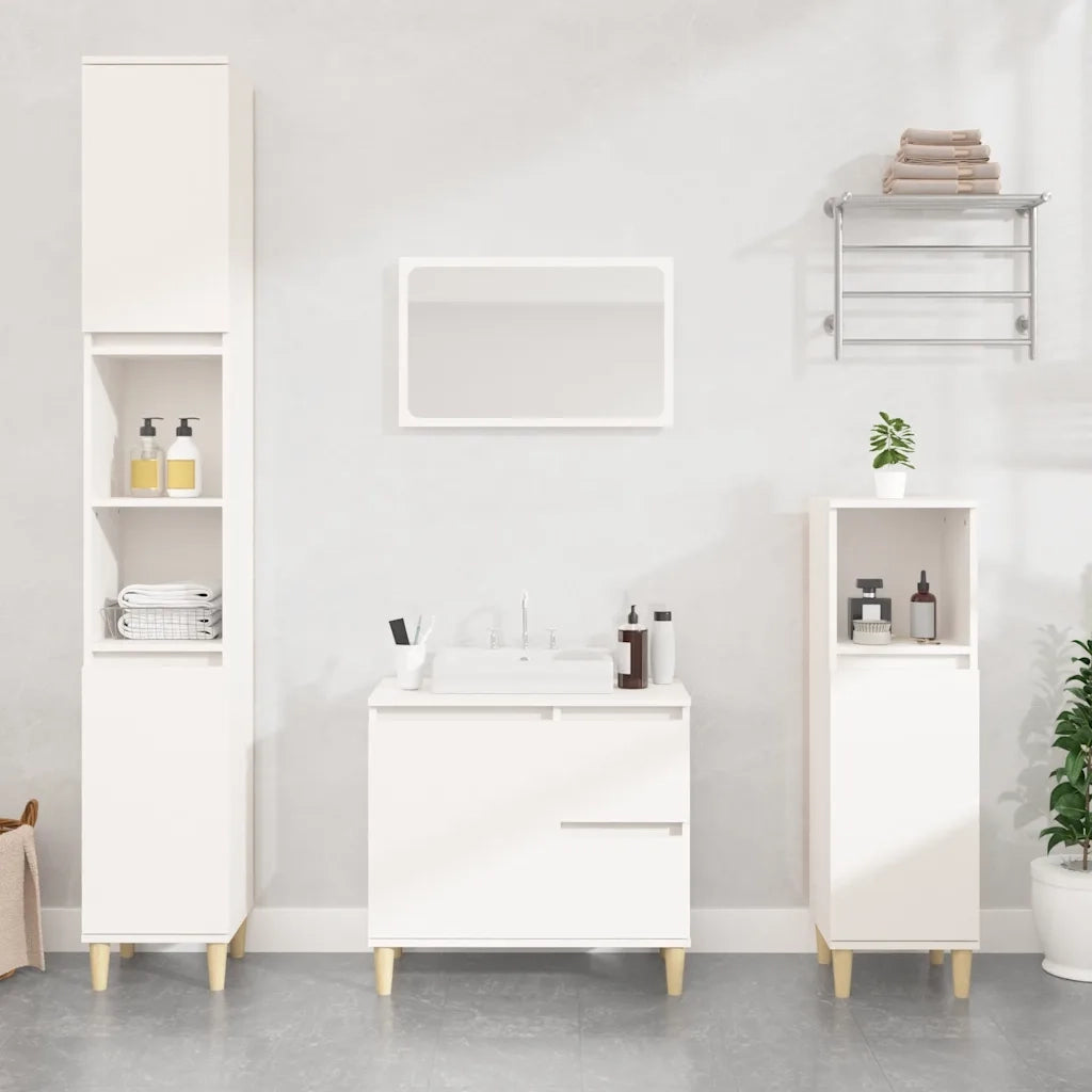 Armadietto da Bagno | Armadio da bagno Bianco 65x33x60 cm in Legno Multistrato
