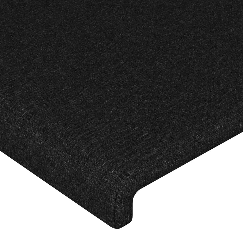 Testiera | Testata ad Orecchio Nera 203x23x118/128 cm in Tessuto