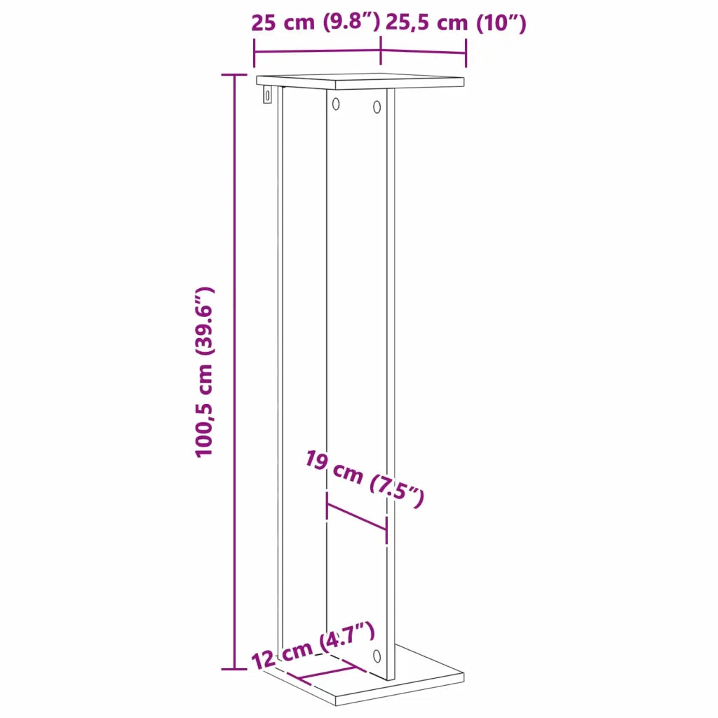 Supporto per piante Legno vecchio 25 x 25,5 x 100,5 cm 899638