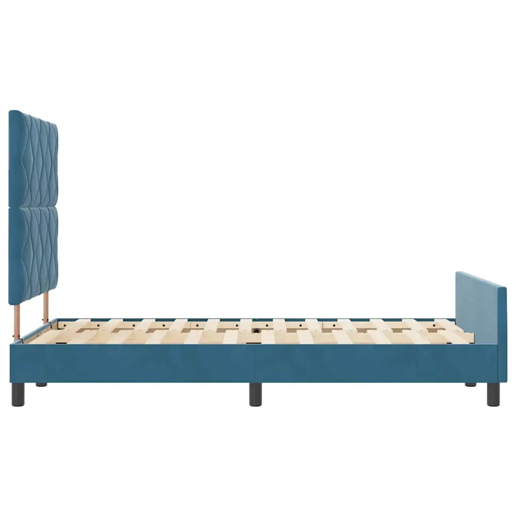 Letto a molle con testiera Blu Scuro 120 x 190 cm Velluto 3344997