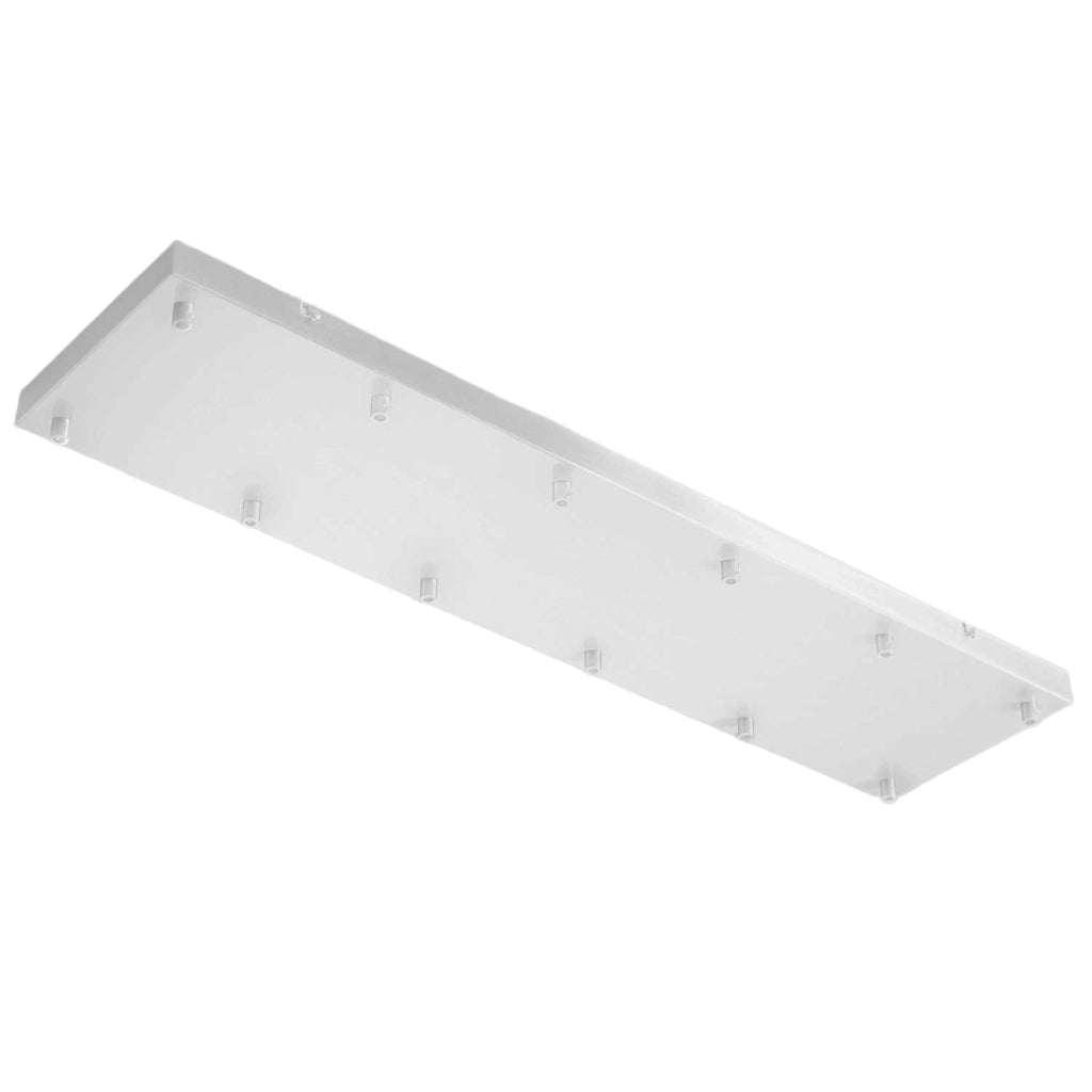Rosone Rettangolare Ofelia Mini B R/12 - Base per Lampada a Sospensione con 12 Fori, Finitura Bianco Opaco, Grado IP20 - Gealuce