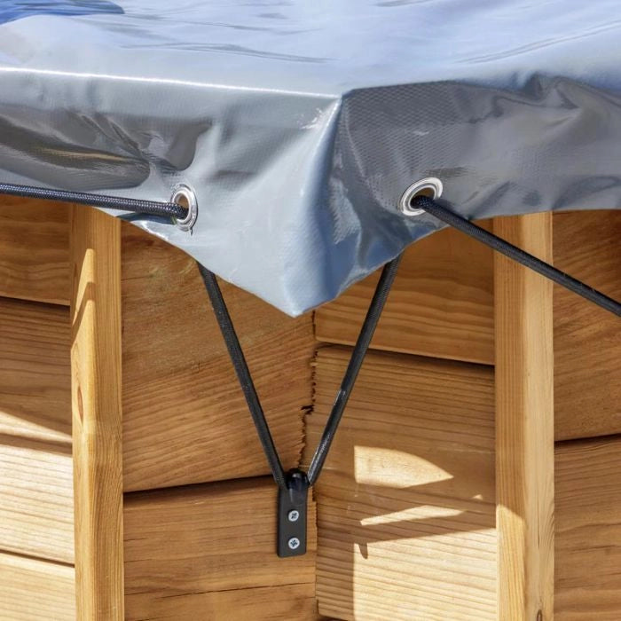 Copertura Invernale in PVC 580 gr/m² per piscine in legno Gre - Copertura Invernale In Pvc 580 Gr/m² Per Piscine In Legno Gre  Copertura Invernale 8,92 X 4,95 M Per Piscina Ottagonale Allungata In Legno Gre 8,52 X Dimensione piscina: 6.37 x 4.12 m