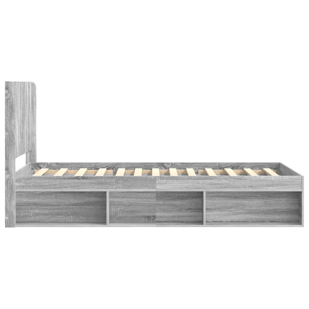 Struttura del letto con stoccaggio e testata Sonoma grigio 3413890