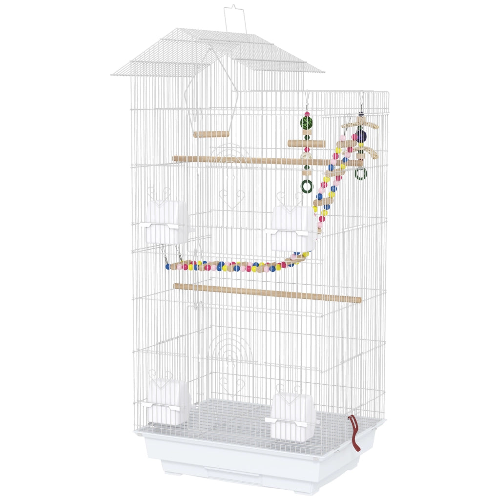 Gabbia per uccelli ¨C Minimal ¨C 46x36x100 cm con 4 mangiatoie 3 posatoi per pappagalli canarini