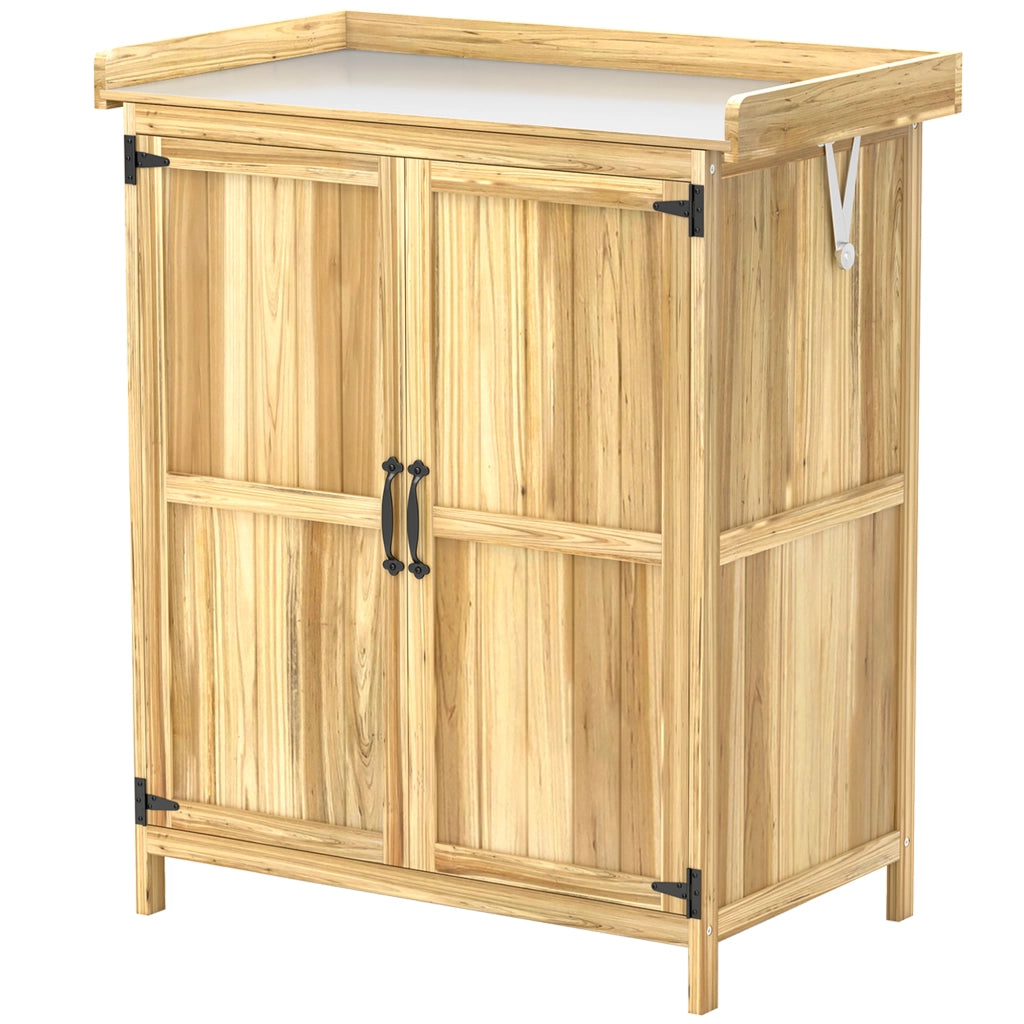 Armadio da giardino con ripiano ¨C zephmum ¨C legno e acciaio