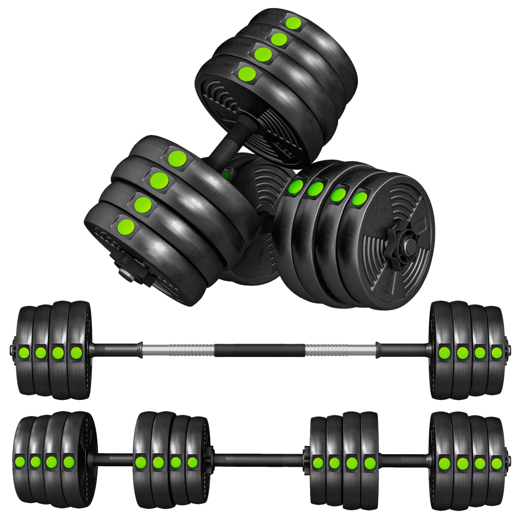 Kit manubri 30 kg con barra ¨C Minimal ¨C Nero Verde