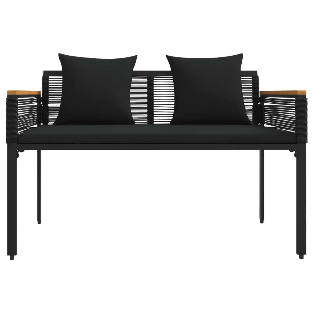 Set di Mobili da Esterno con cuscino 4 pcs Nero polyrattan 42025225