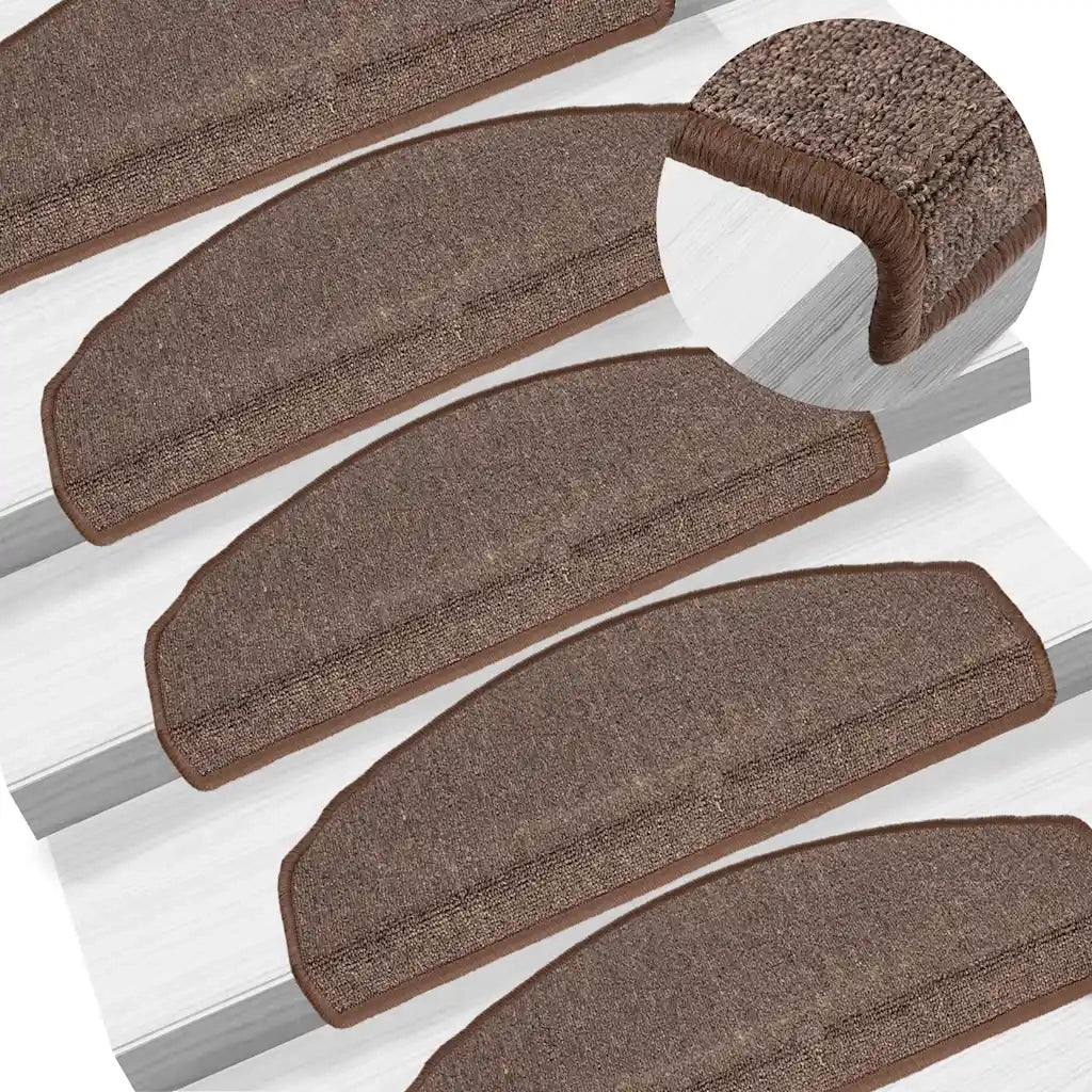 Tappetini per scale 30 pz 65x24x4 cm Marrone caffè Semicircolari Grandi 3365753