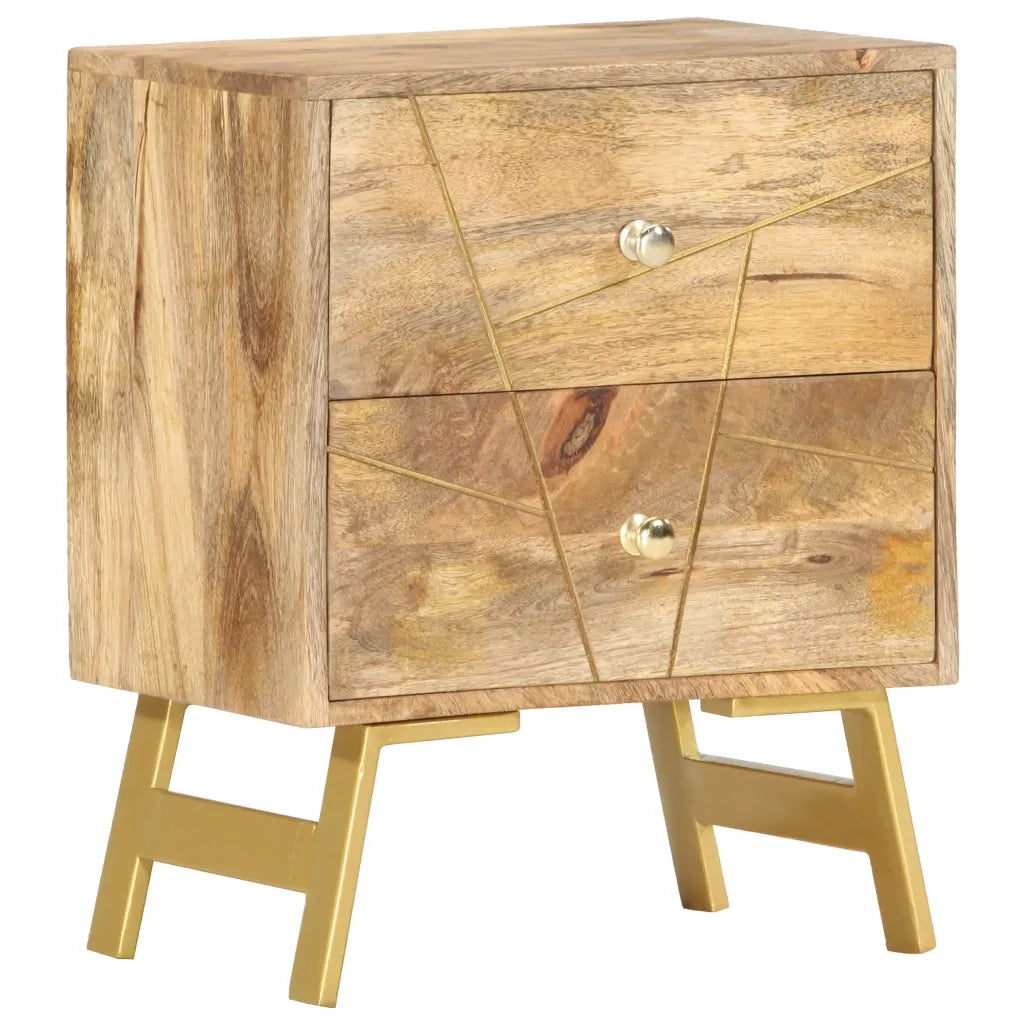 Comodino 40x30x50 cm in Legno Massello di Mango 285876
