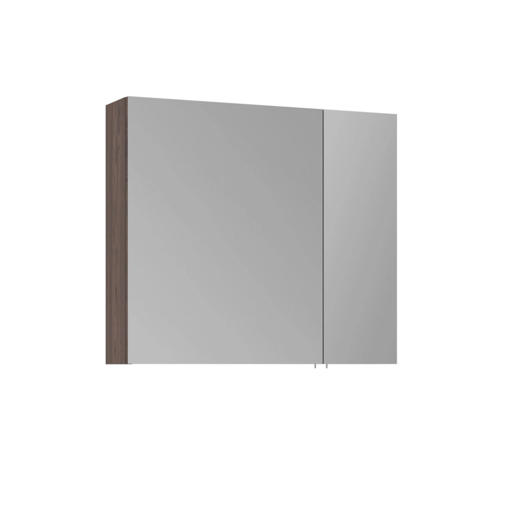 Mobile da bagno con specchio "Side 80" - 79 x 16 x 66 cm - Noce scuro