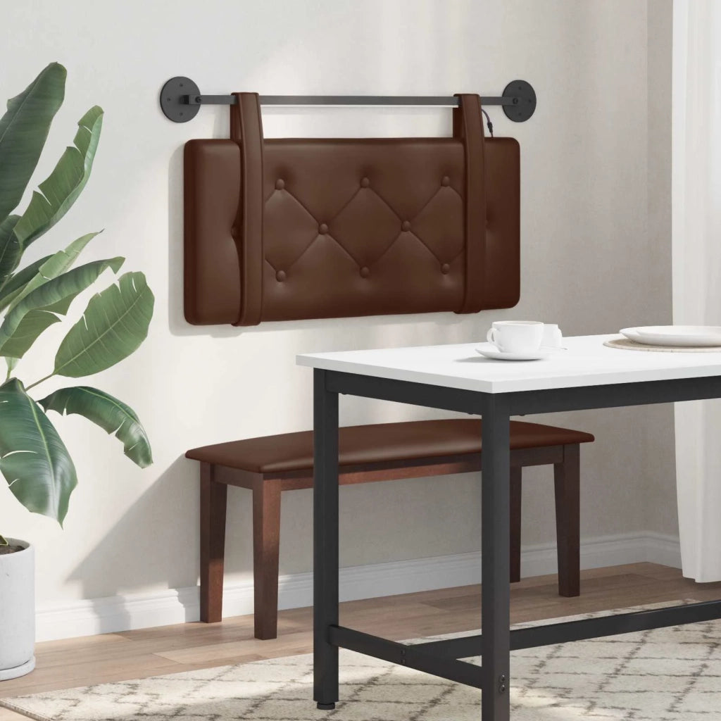 Testiera | Testata sospesa Con luce LED Marrone Similpelle
