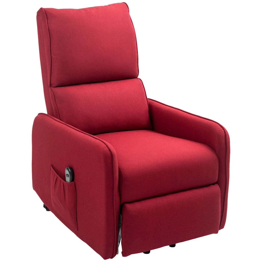 Poltrona Alzapersona Elettrica Reclinabile con Telecomando ¨C Xylo ¨C Tessuto Rosso
