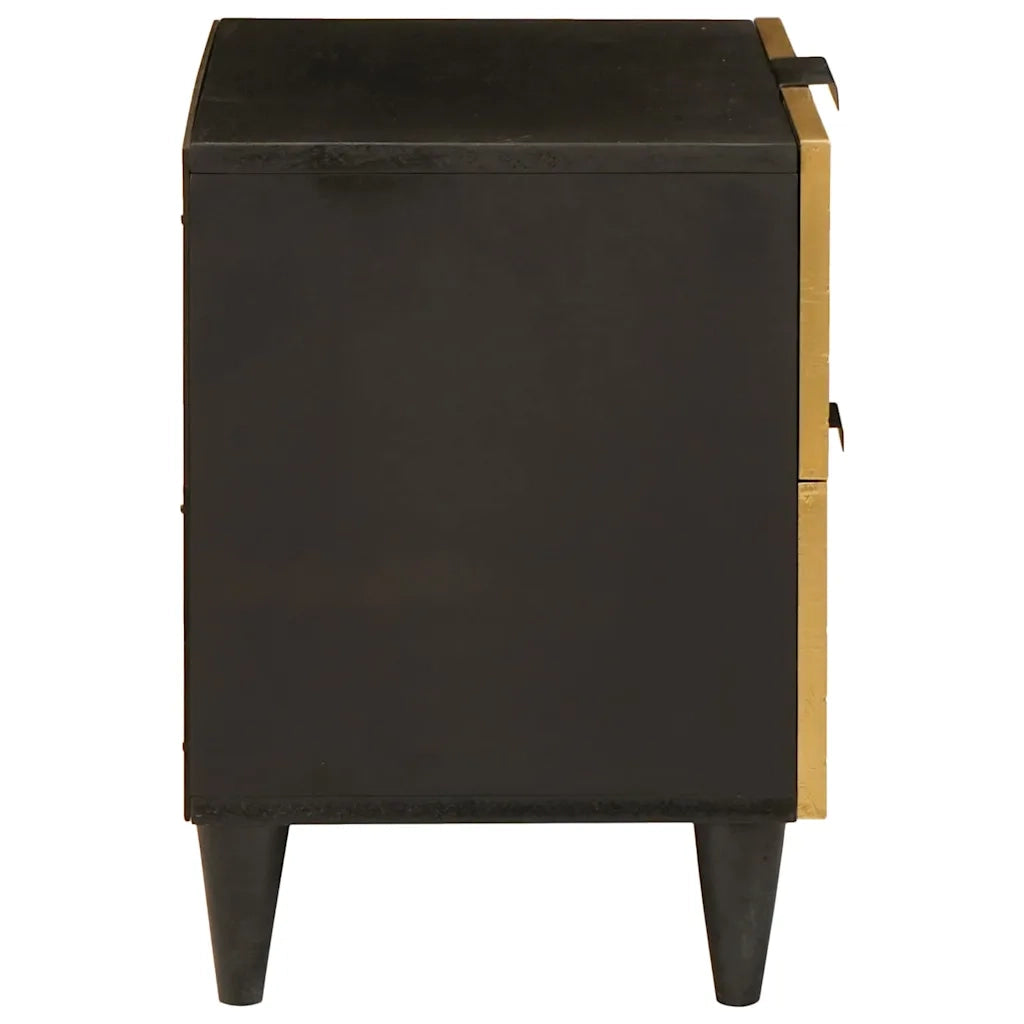 Armadio da Notte 2 pcs Nero e Oro 40 x 33 x 46 cm 4017827