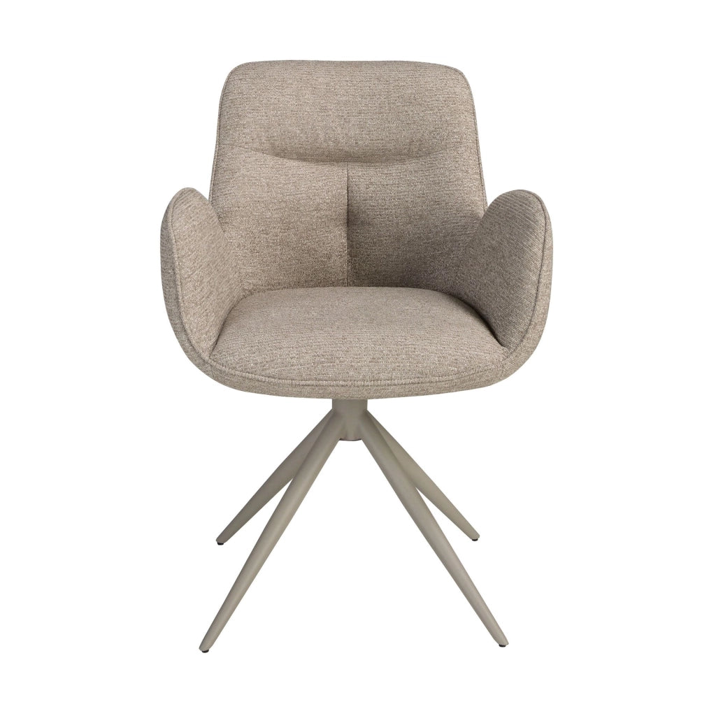 Sedia girevole in tessuto beige