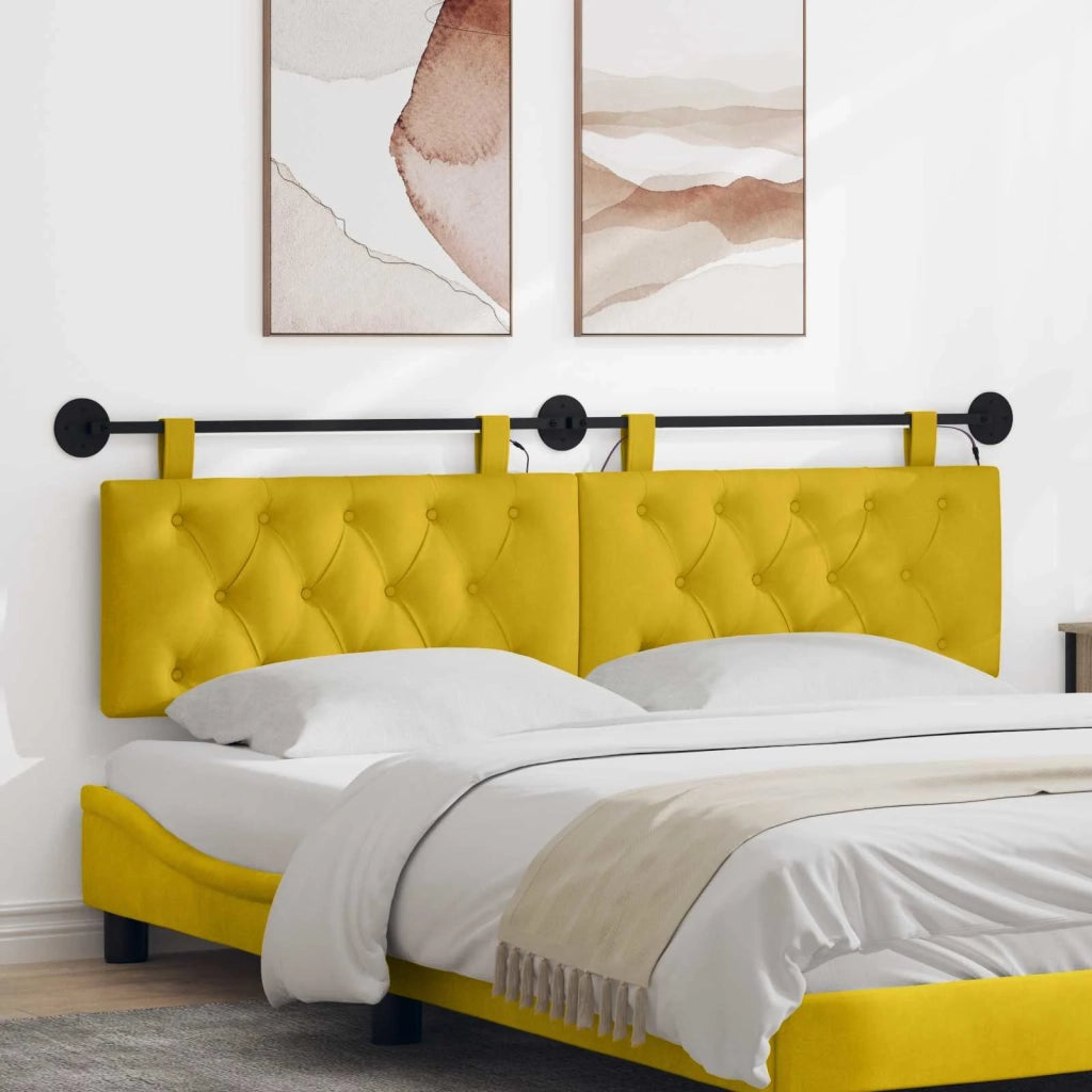Testiera | Testata sospesa Con luce LED Giallo Velluto