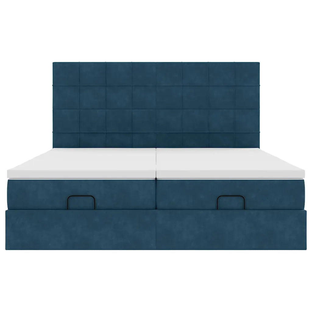 Struttura Letto Pouf con Materassi 200x200 cm Velluto 3313782