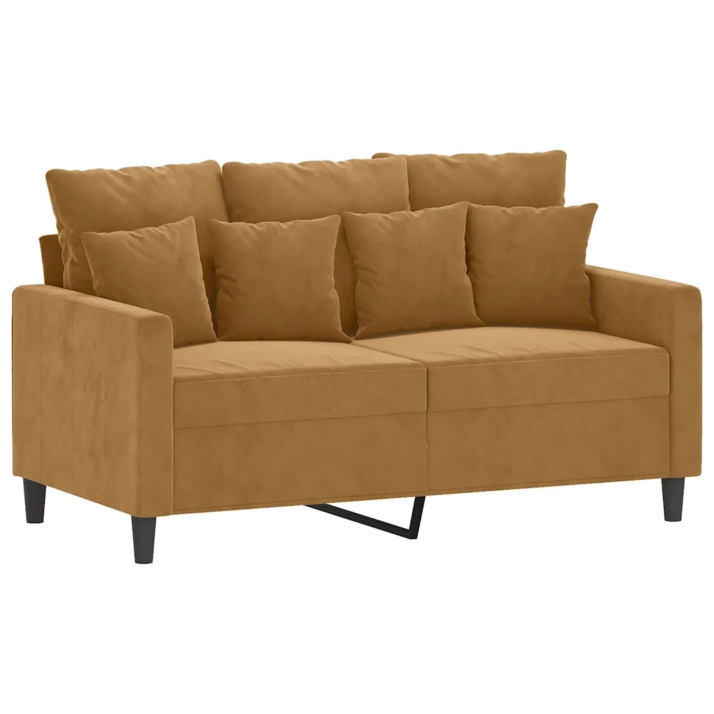 Set di Divani 4 pz con Cuscini Marrone in Velluto 3201697