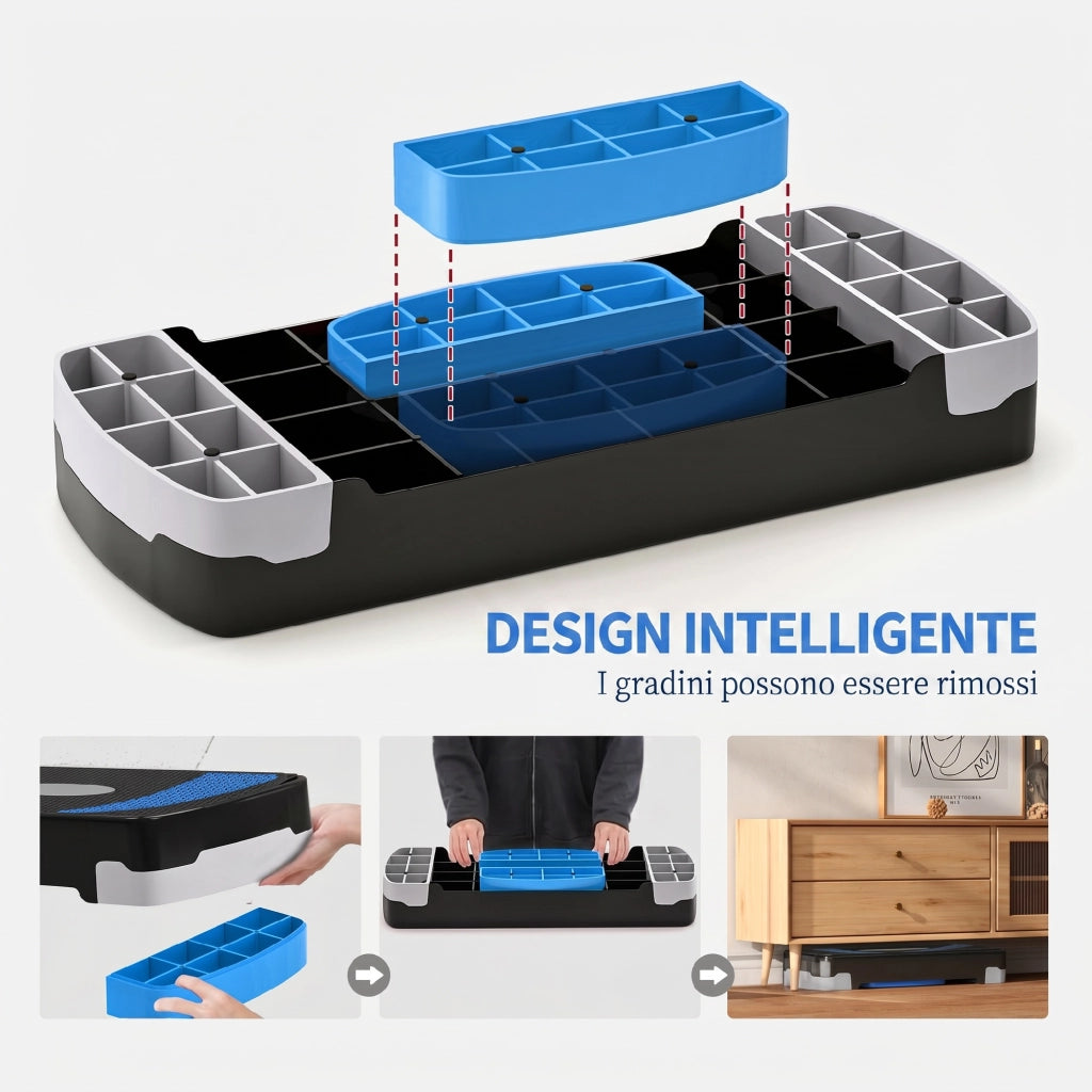 Stepper Fitness Regolabile ¨C Minimal ¨C Blu e Nero