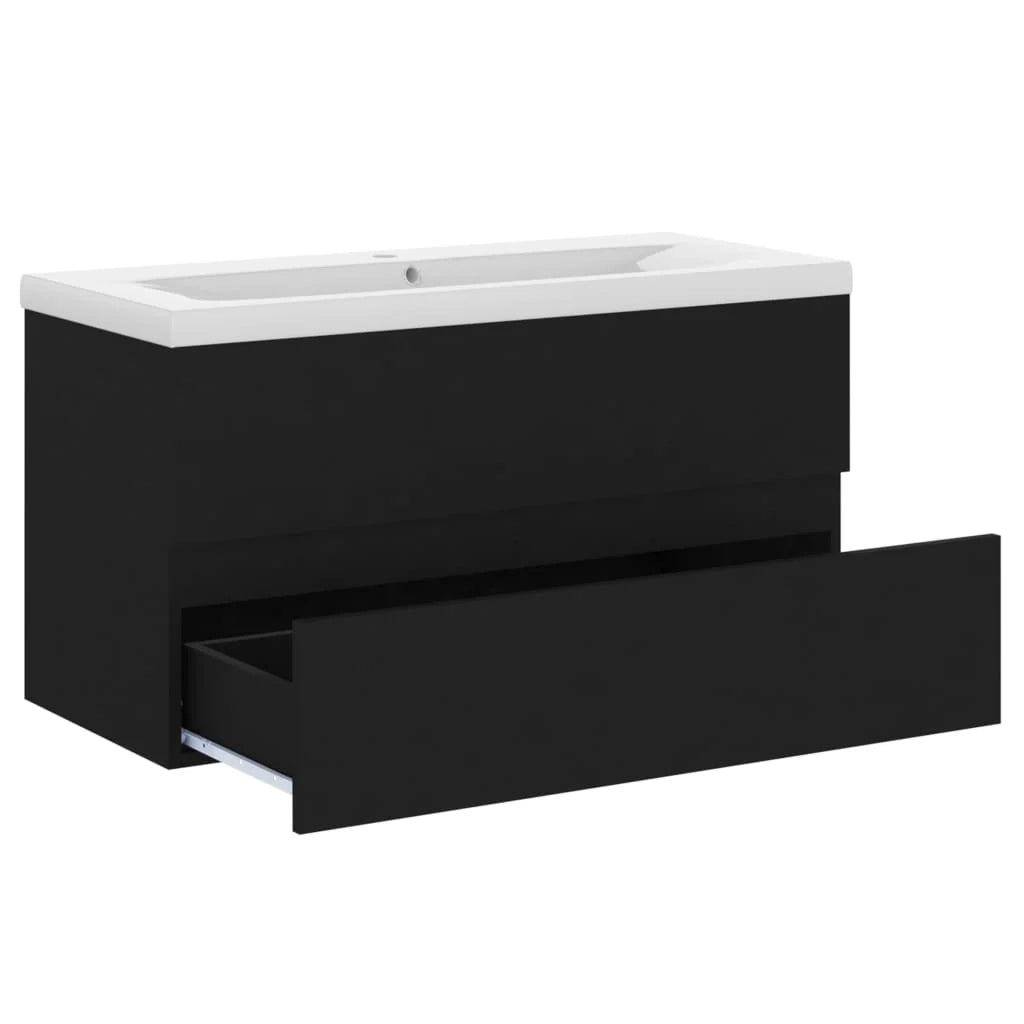 Mobile lavabo con vasca integrata 91 x 39,5 x 18,5 cm truciolare nero 02_0006515