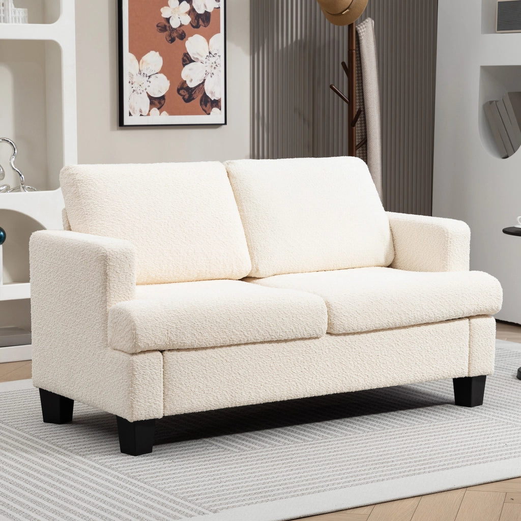 Divano 2 posti con cuscini amovibili ¨C zephmum ¨C beige 120 cm