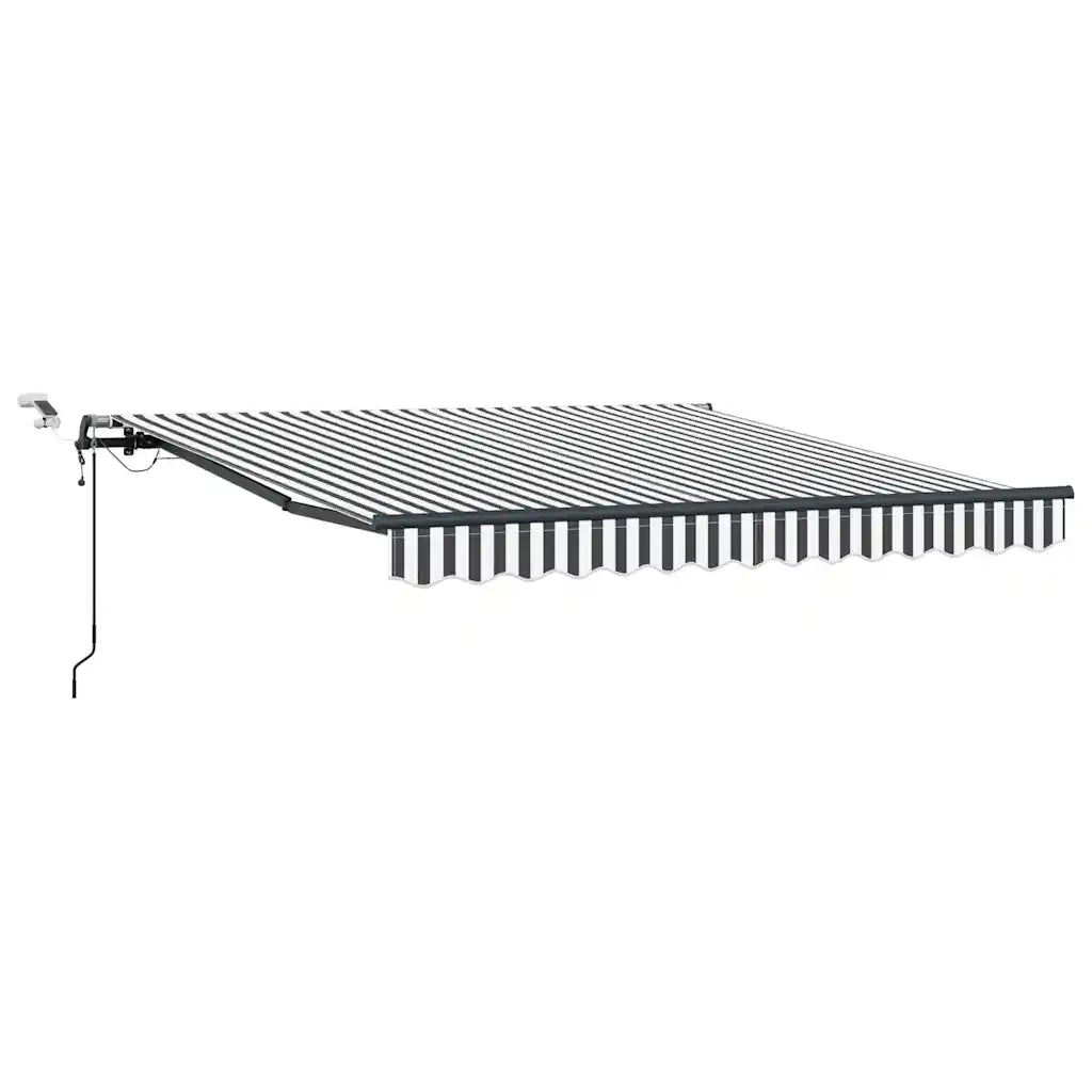 Tenda Retrattile Automatica LED Antracite e Bianco 300x250 cm 3310226
